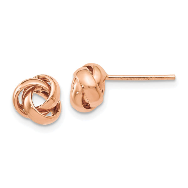 14KT Rose Gold 8X7MM Stud Earrings