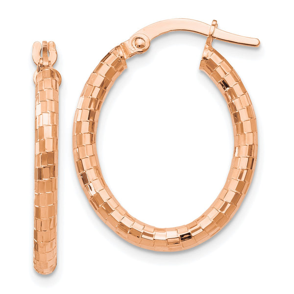 14KT Rose Gold 23X19MM Hoop Oval Earrings
