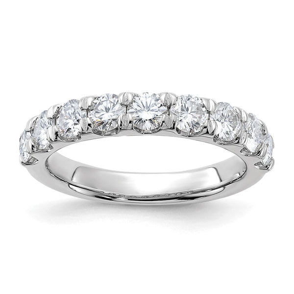 3.5MM Round Moissanite Anniversary 9-Stone Ring in 14KT White Gold; Size 7