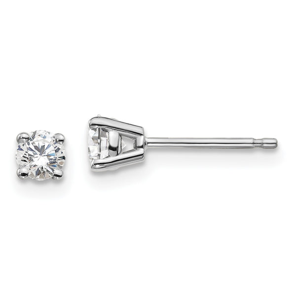 EcoLove 1/3 CTW Round Lab Grown Diamond Solitaire Stud Pushback Earrings in 14KT White Gold