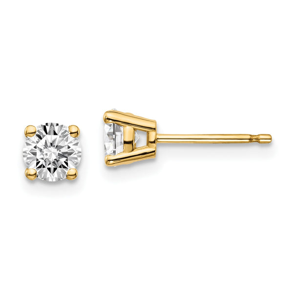 EcoLove 7/8 CTW Round Lab Grown Diamond Solitaire Stud Pushback Earrings in 14KT Yellow Gold