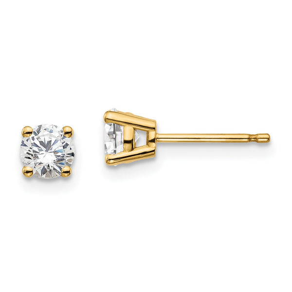 EcoLove 5/8 CTW Round Lab Grown Diamond Solitaire Stud Pushback Earrings in 14KT Yellow Gold
