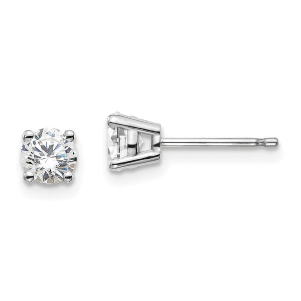 EcoLove 2/3 CTW Round Lab Grown Diamond Solitaire Stud Pushback Earrings in 14KT White Gold