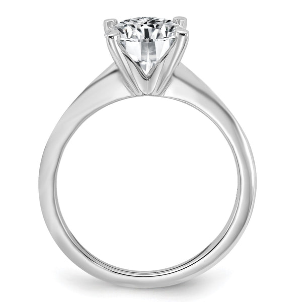 7.5MM Round Moissanite Solitaire Engagement Ring in 14KT White Gold; Size 6