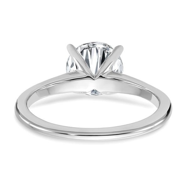 7.5MM Round Moissanite Solitaire Engagement Ring in 14KT White Gold; Size 6