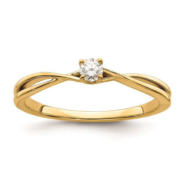 1/10 CTW Diamond Promise Ring in 14KT Yellow Gold; Size 7