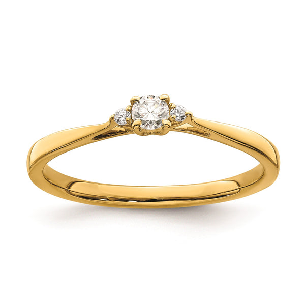 1/10 CTW Diamond Promise Ring in 14KT Yellow Gold; Size 7