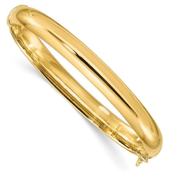 Yellow Gold Plated Sterling Silver 8MM Bangle Bracelet