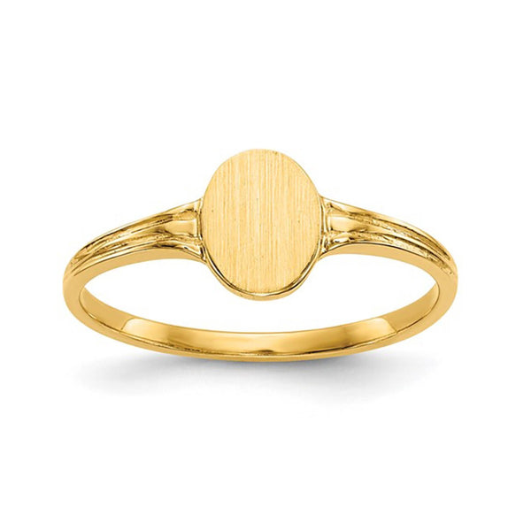 14KT Yellow Gold Childrens Signet Ring; Size 3