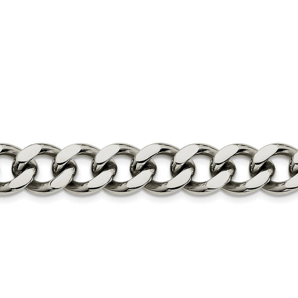 Stainless Steel 8.5" 13.75MM Curb Lobster Clasp Bracelet